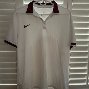 Nike Men's White Dri-Fit Athletic Polo Shirt